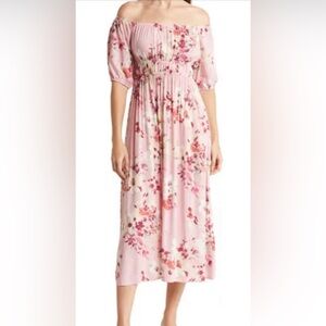 Love Ady Women’s Floral Print Short Sleeve Fit & Flare Pink Dress Size:S (NWT)